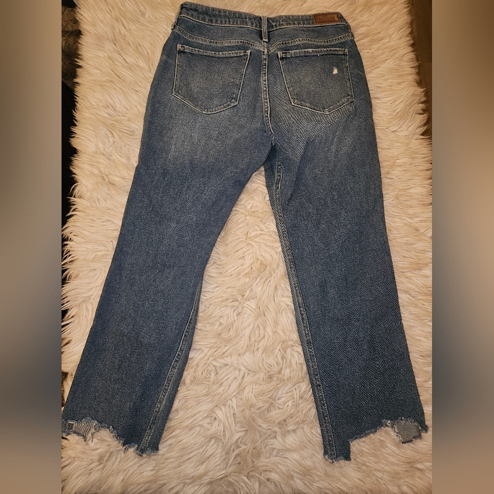 Hollister High-Rise Crop Slim Straight Jeans – Distressed, Size 9R (24.5” Inseam - Picture 3 of 4